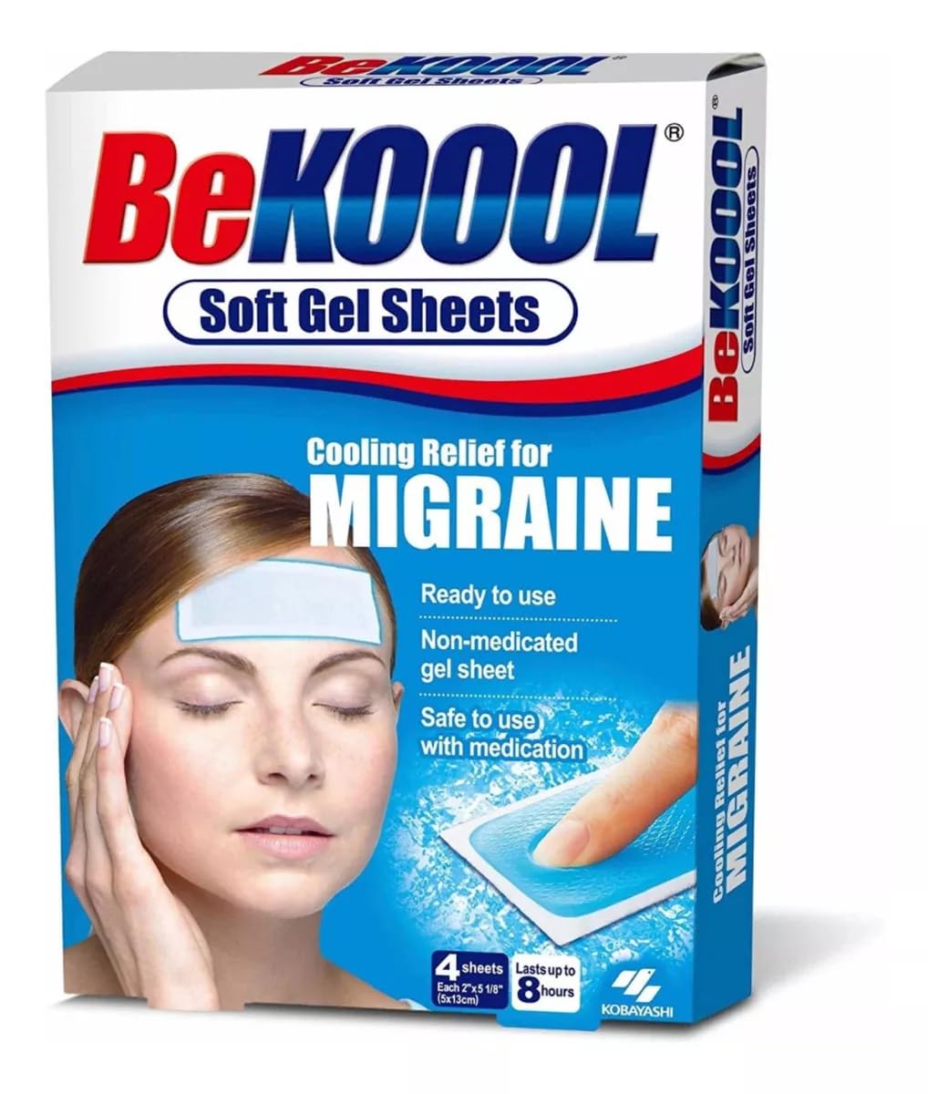 Amazon | Be Koool 偏頭痛用冷却リリーフ ソフトジェルシート 4枚 (4